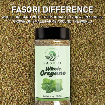 Fasori Oregano Whole Leaves 4 oz (113 g) – Premium Dried Oregano, Aromatic Mediterranean Herb for Italian Cooking, Pizza, Pasta & Sauces