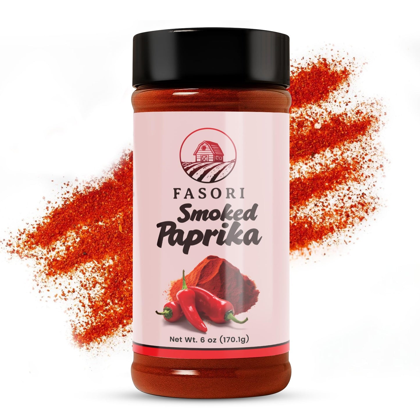 Fasori Smoked Paprika Powder 6 oz (170 g) – Oak Wood Smoked Paprika Spice, Bold Smoky Flavor, Perfect for Cooking, BBQ & Grilling