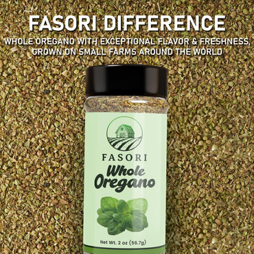 Fasori Oregano Whole Leaves 2 oz (57 g) – Premium Dried Oregano, Aromatic Mediterranean Herb for Italian Cooking, Pizza, Pasta & Sauces