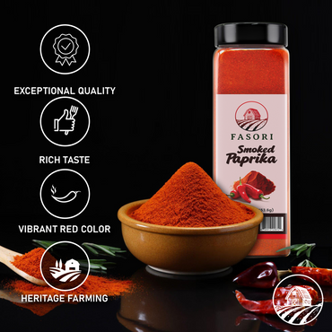 Fasori Smoked Paprika Powder 16 oz (453 g) – Oak Wood Smoked Paprika Spice, Bold Smoky Flavor, Perfect for Cooking, BBQ & Grilling