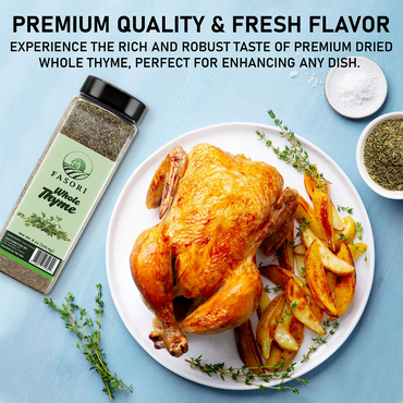 Fasori Thyme Leaves 8 oz (227 g) – Premium Dried Whole Thyme Herb, Aromatic Mediterranean Spice for Cooking, Roasts, Chicken & Vegetables