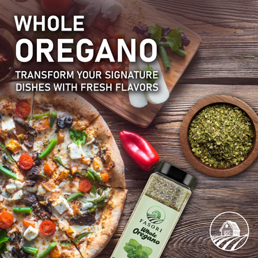 Fasori Oregano Whole Leaves 5.5 oz (156 g) – Premium Dried Oregano, Aromatic Mediterranean Herb for Italian Cooking, Pizza, Pasta & Sauces