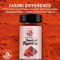 Fasori Smoked Paprika Powder 6 oz (170 g) – Oak Wood Smoked Paprika Spice, Bold Smoky Flavor, Perfect for Cooking, BBQ & Grilling