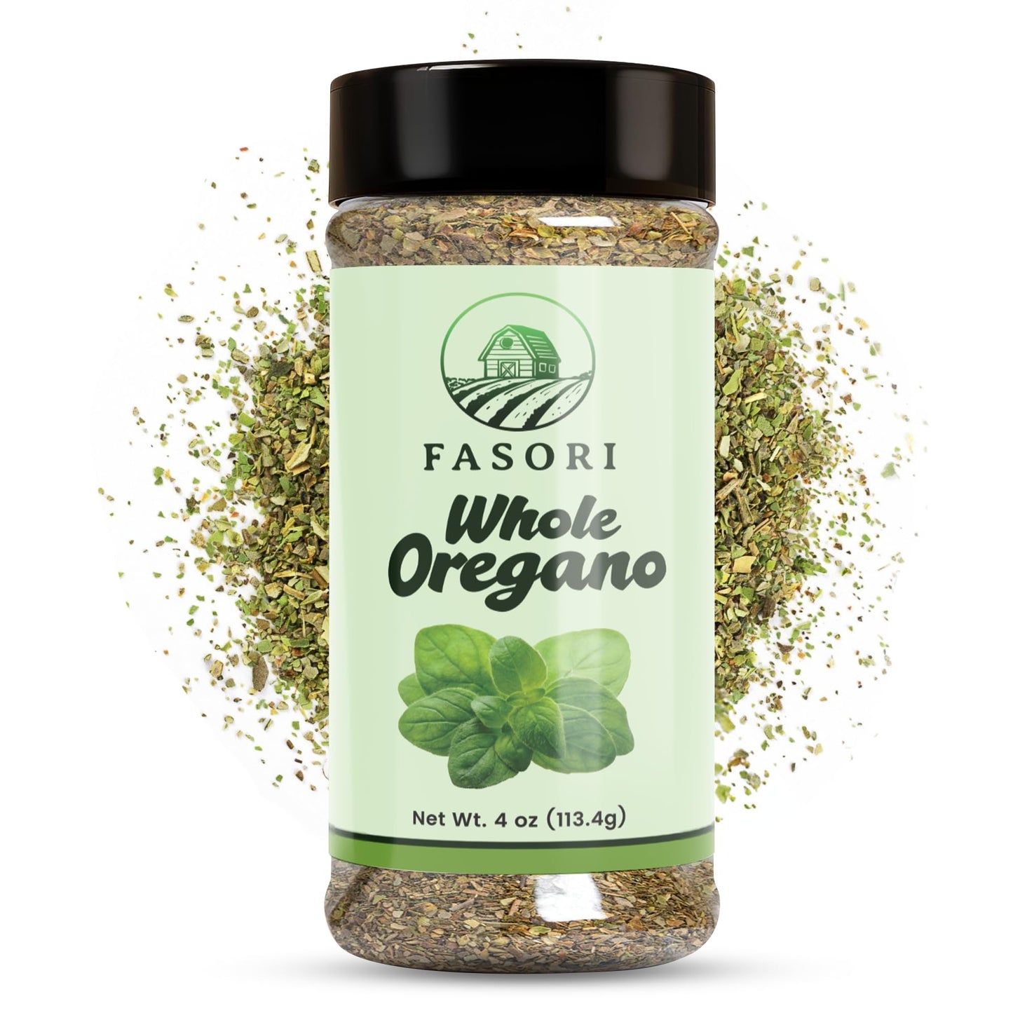 Fasori Oregano Whole Leaves 4 oz (113 g) – Premium Dried Oregano, Aromatic Mediterranean Herb for Italian Cooking, Pizza, Pasta & Sauces