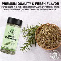 Fasori Rosemary Whole Leaves 3.5 oz (99 g) – Premium Dried Whole Rosemary Herb, Aromatic Mediterranean Spice for Cooking, Roasts, Chicken & Potatoes