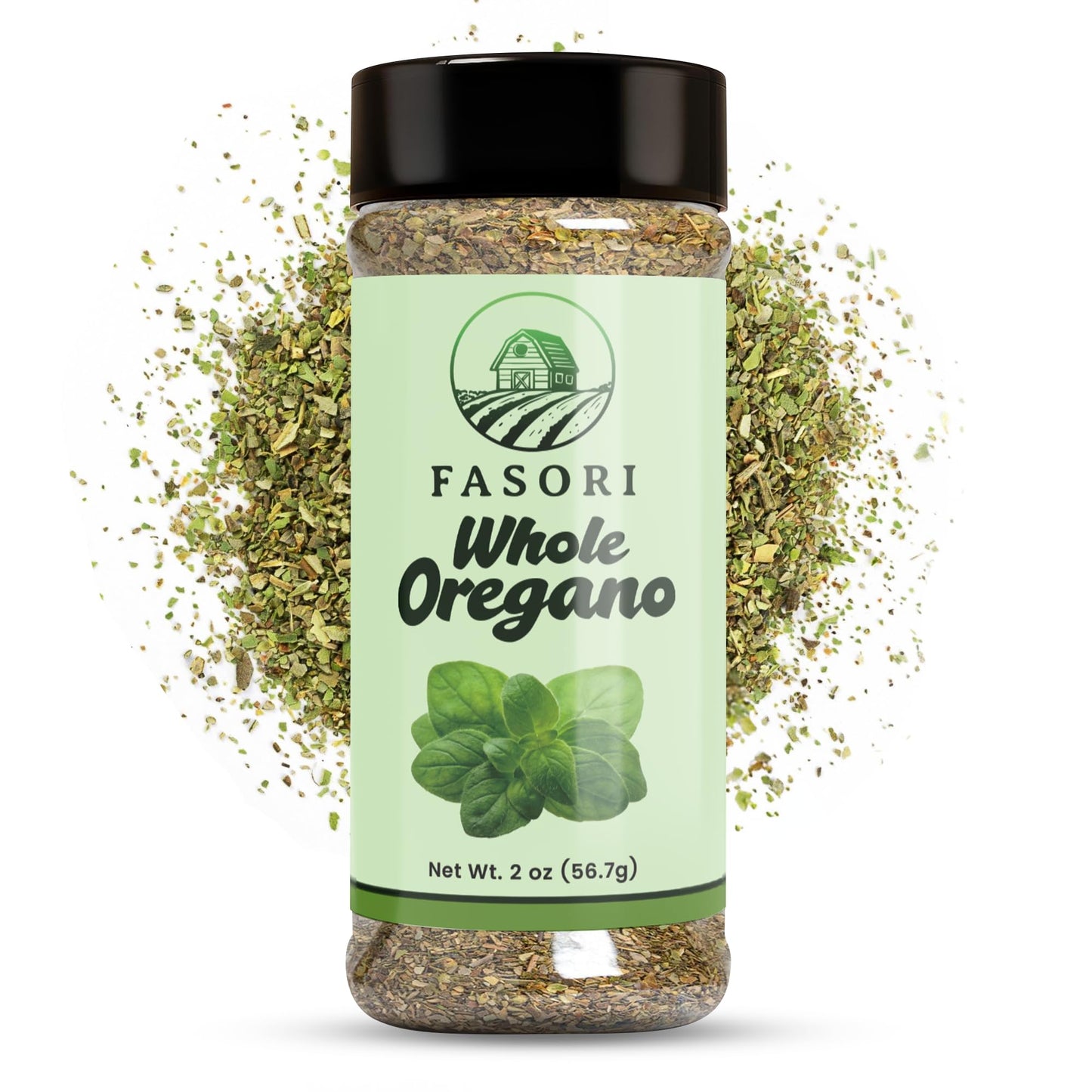 Fasori Oregano Whole Leaves 2 oz (57 g) – Premium Dried Oregano, Aromatic Mediterranean Herb for Italian Cooking, Pizza, Pasta & Sauces