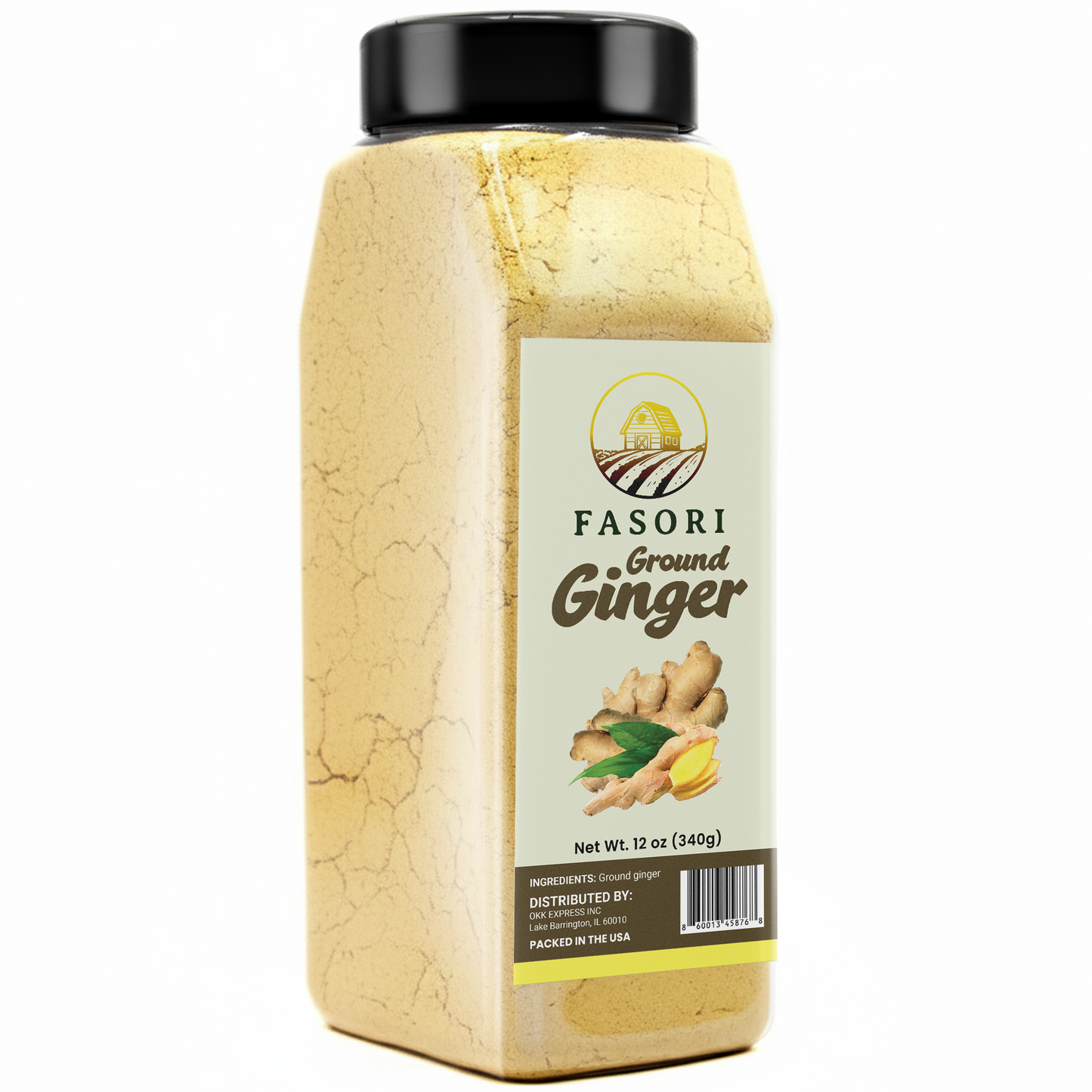 Fasori Ground Ginger Powder 12 oz (340 g) – Premium Fine Ginger Root, Fresh & Aromatic, Perfect for Cooking, Baking, Smoothies & Tea