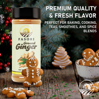 Fasori Ground Ginger Powder 3 oz (85 g) – Premium Fine Ginger Root, Fresh & Aromatic, Perfect for Cooking, Baking, Smoothies & Tea