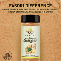 Fasori Ground Ginger Powder 3 oz (85 g) – Premium Fine Ginger Root, Fresh & Aromatic, Perfect for Cooking, Baking, Smoothies & Tea