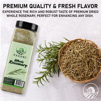 Fasori Rosemary Whole Leaves 8 oz (227 g) – Premium Dried Whole Rosemary Herb, Aromatic Mediterranean Spice for Cooking, Roasts, Chicken & Potatoes