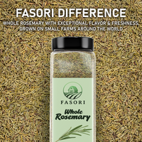 Fasori Rosemary Whole Leaves 8 oz (227 g) – Premium Dried Whole Rosemary Herb, Aromatic Mediterranean Spice for Cooking, Roasts, Chicken & Potatoes