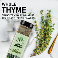 Fasori Thyme Leaves 8 oz (227 g) – Premium Dried Whole Thyme Herb, Aromatic Mediterranean Spice for Cooking, Roasts, Chicken & Vegetables