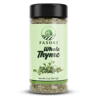 Fasori Thyme Leaves 2 oz (57 g) – Premium Dried Whole Thyme Herb, Aromatic Mediterranean Spice for Cooking, Roasts, Chicken & Vegetables