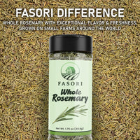 Fasori Rosemary Whole Leaves 1.75 oz (50 g) – Premium Dried Whole Rosemary Herb, Aromatic Mediterranean Spice for Cooking, Roasts, Chicken & Potatoes