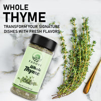 Fasori Thyme Leaves 2 oz (57 g) – Premium Dried Whole Thyme Herb, Aromatic Mediterranean Spice for Cooking, Roasts, Chicken & Vegetables