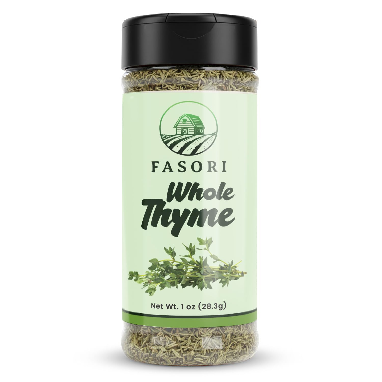 Fasori Thyme Leaves 1 oz (28 g) – Premium Dried Whole Thyme Herb, Aromatic Mediterranean Spice for Cooking, Roasts, Chicken & Vegetables